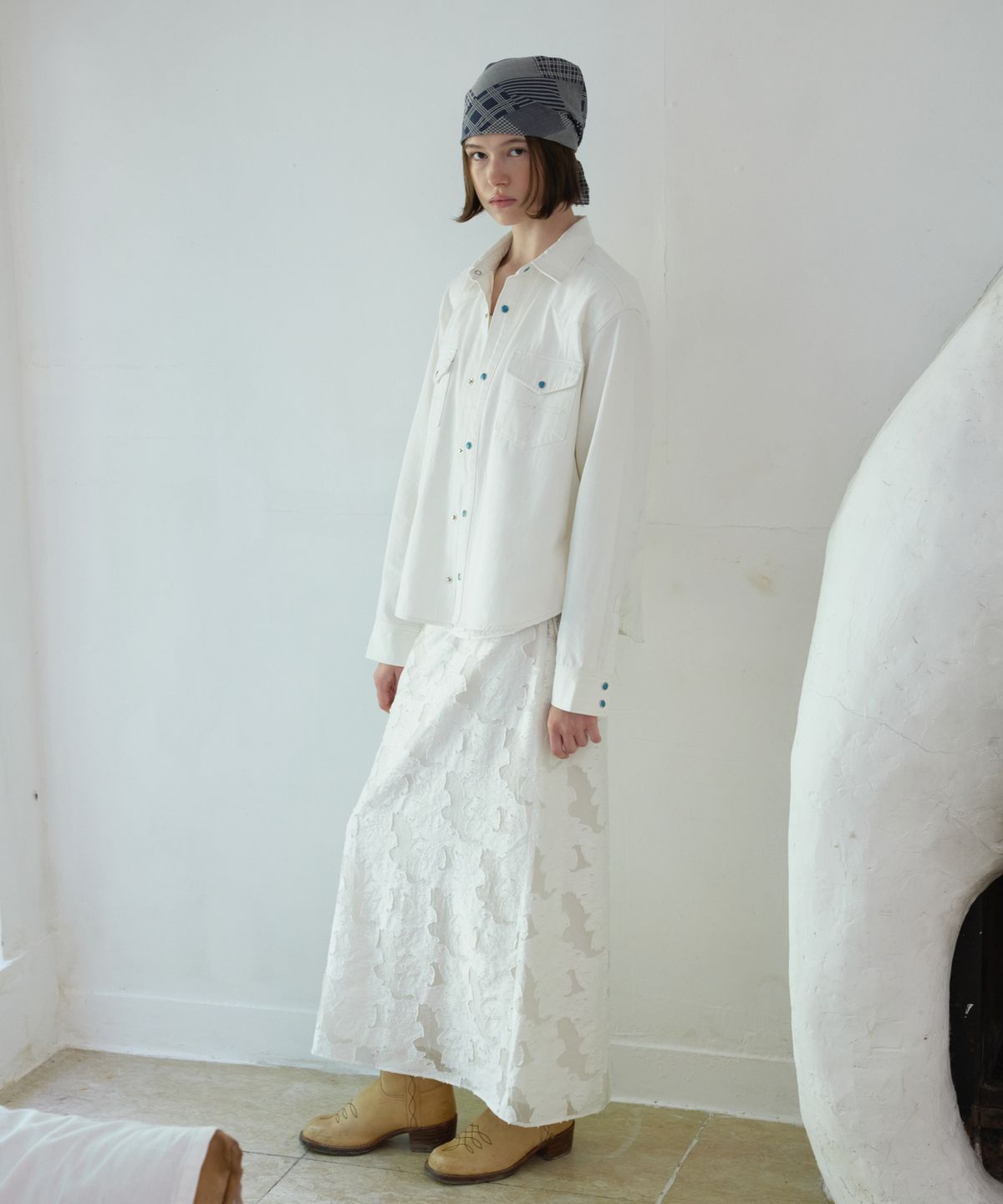 프리터(FRITUR) Western Cotton Shirt White_F263SH07