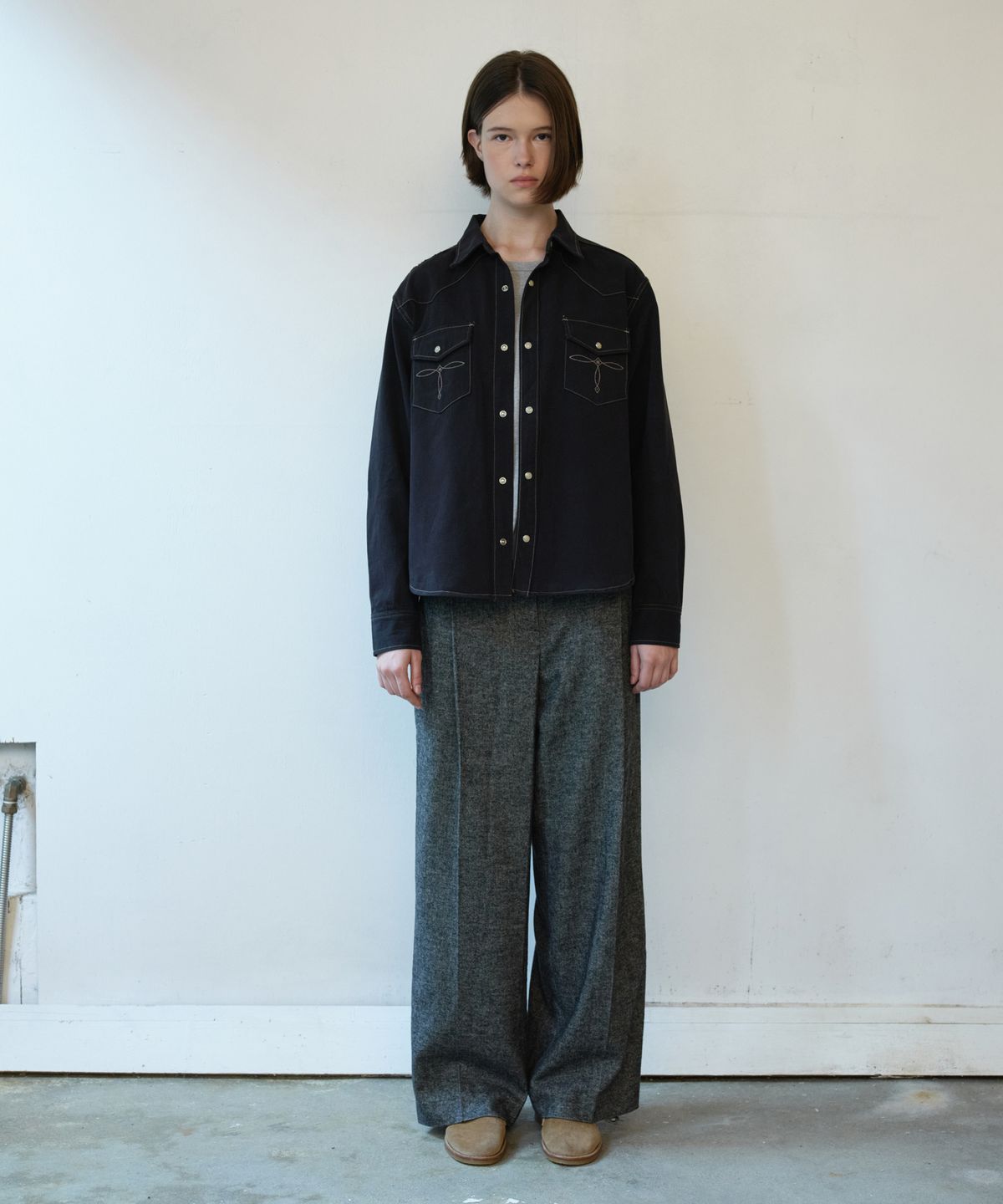 프리터(FRITUR) Western Cotton Shirt Black_F263SH07