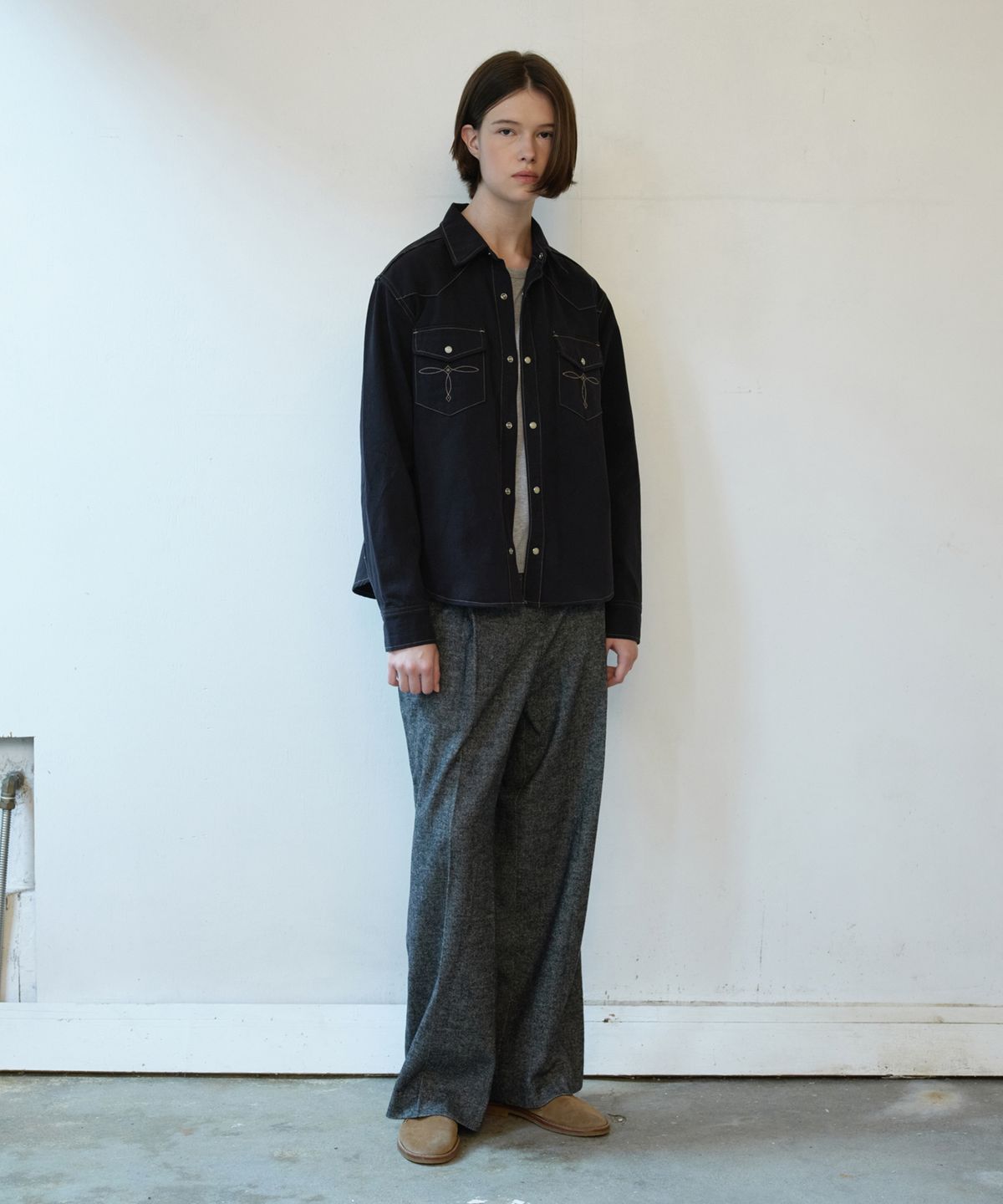 프리터(FRITUR) Western Cotton Shirt Black_F263SH07