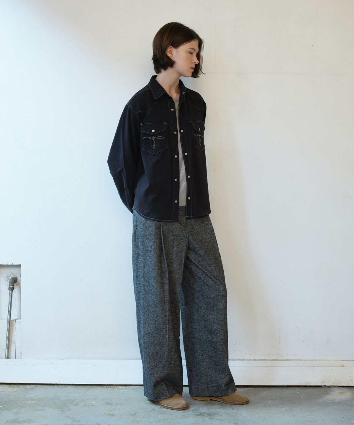 프리터(FRITUR) Western Cotton Shirt Black_F263SH07