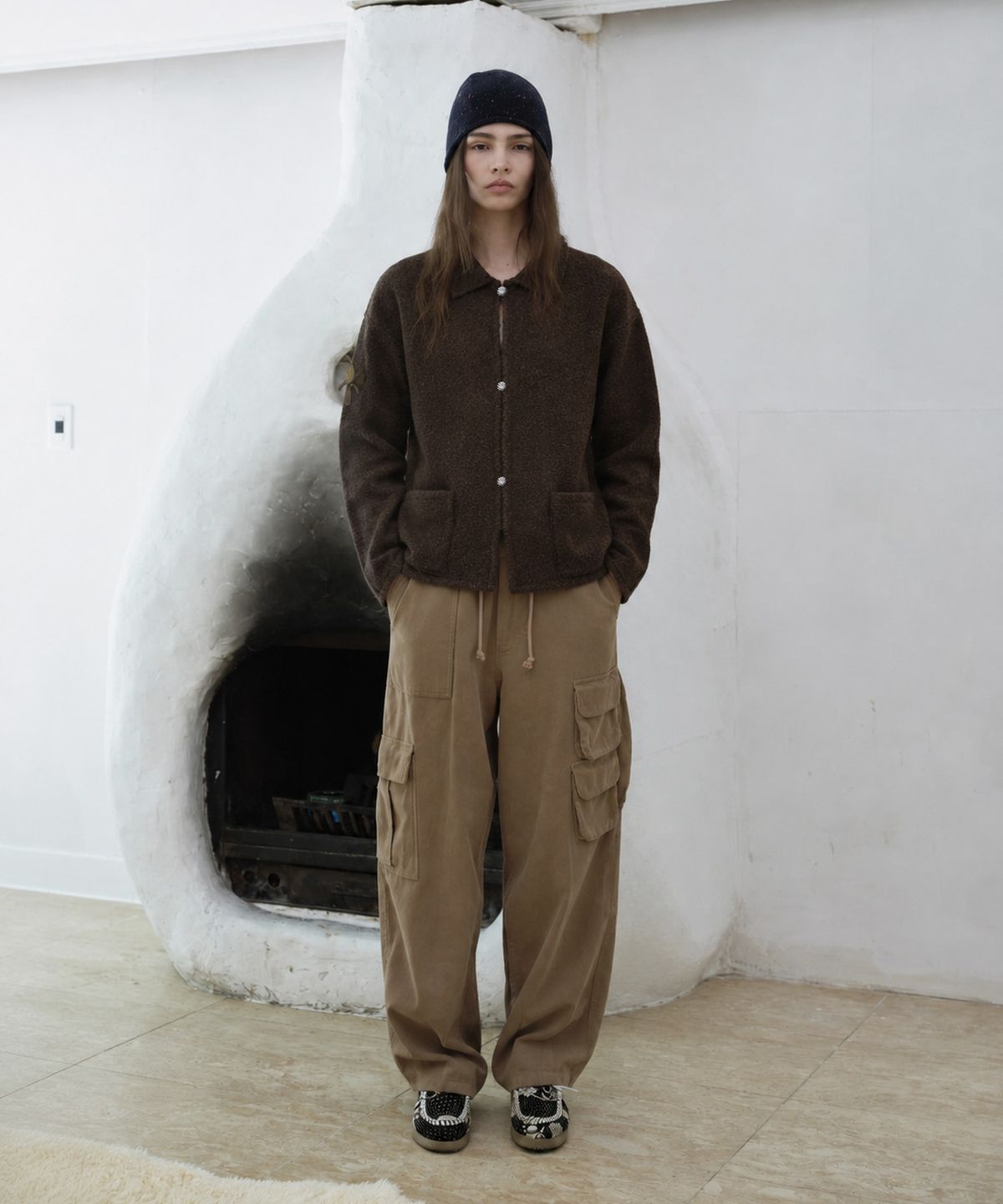 프리터(FRITUR) Saddle Alpaca Cardigan Brown_F263KN09