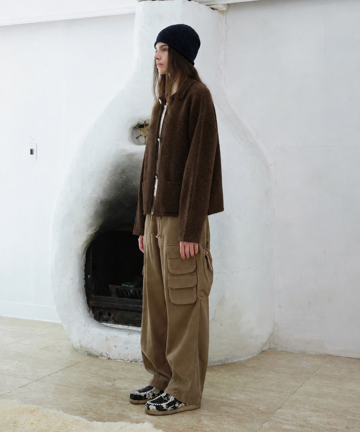 프리터(FRITUR) Saddle Alpaca Cardigan Brown_F263KN09