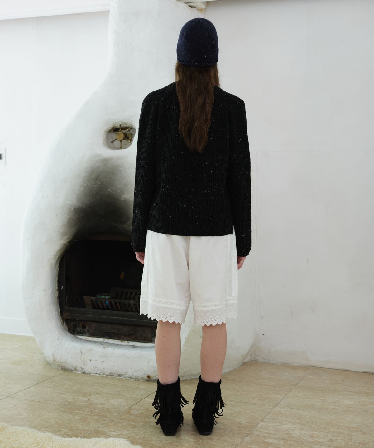 프리터(FRITUR) Chine Rollup Knit Black_F263KN07