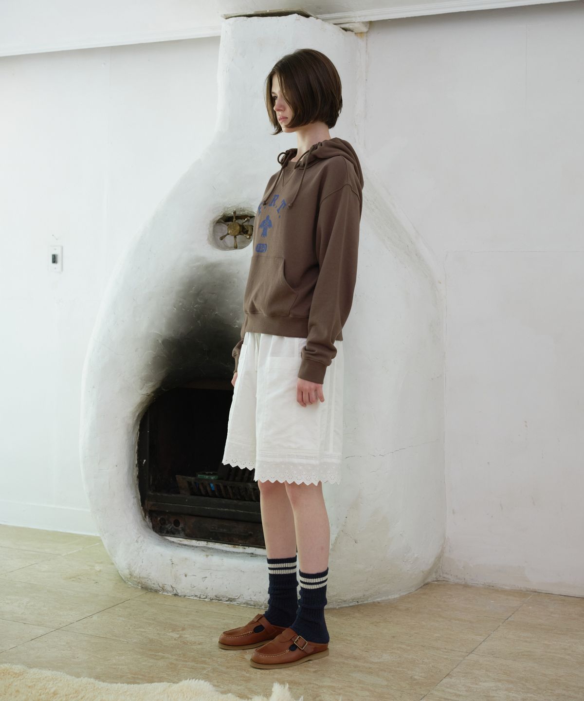 프리터(FRITUR) Club Bird Hoodie Brown_F263TS17