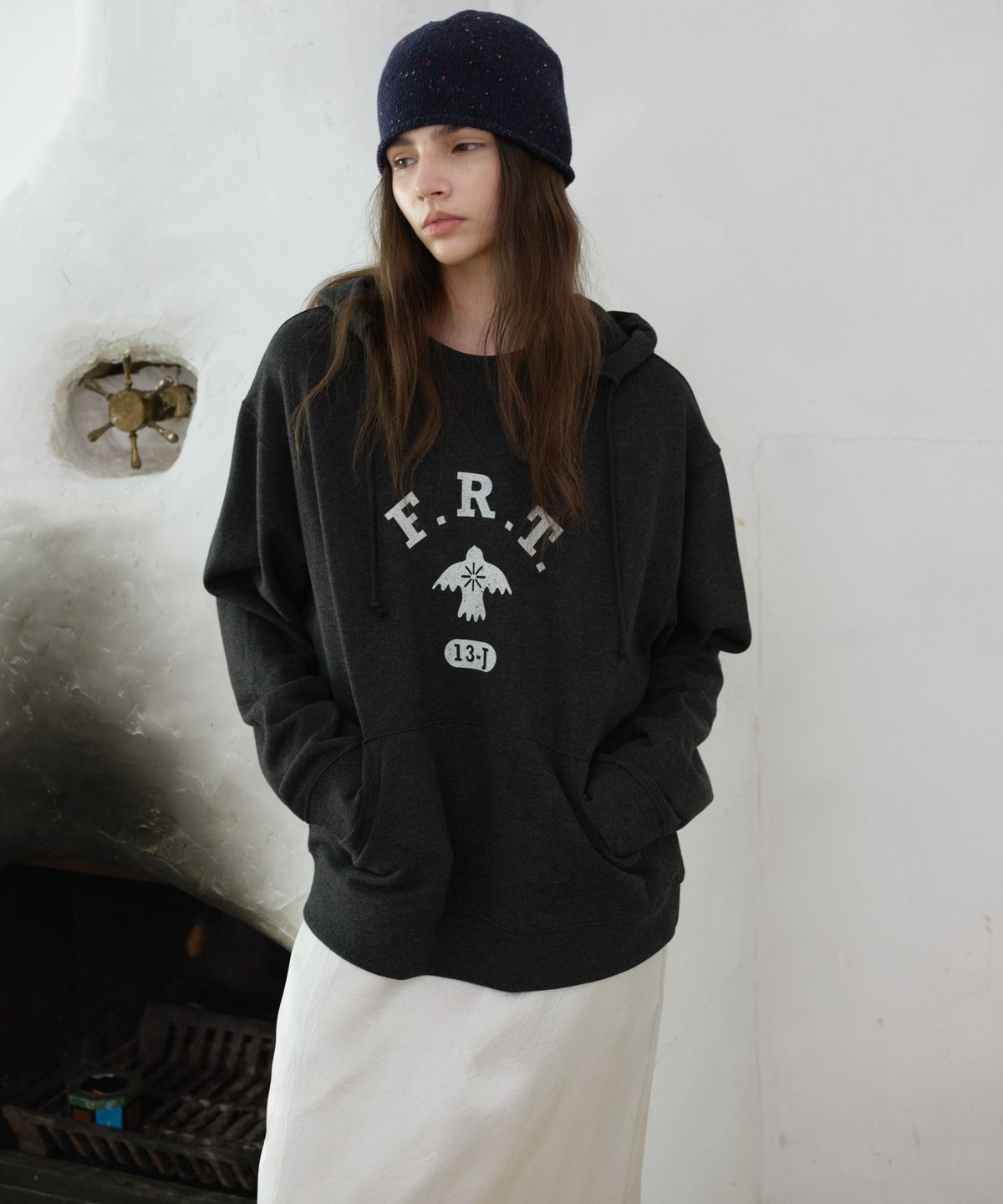 프리터(FRITUR) Club Bird Hoodie Black_F263TS17