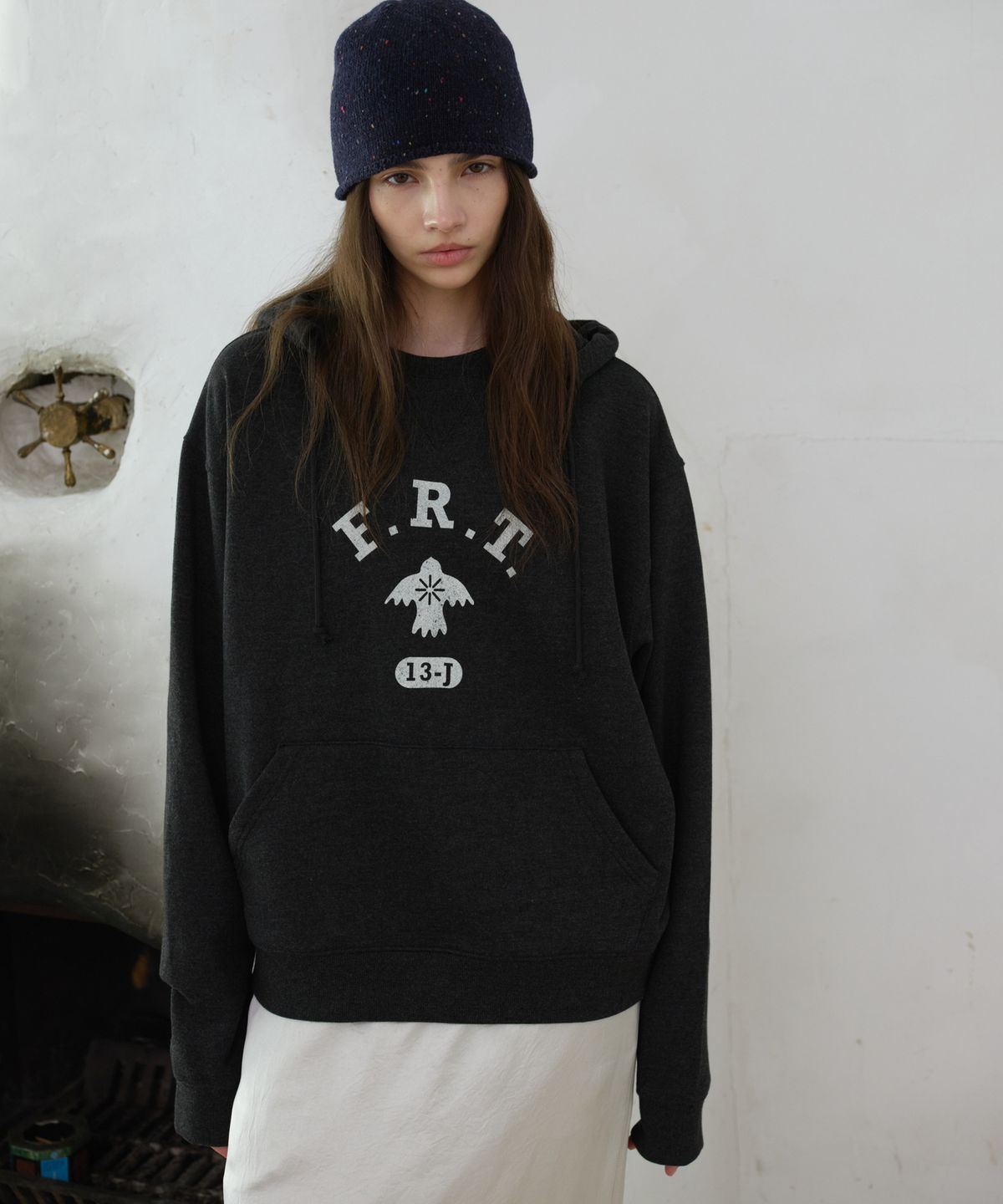 프리터(FRITUR) Club Bird Hoodie Black_F263TS17