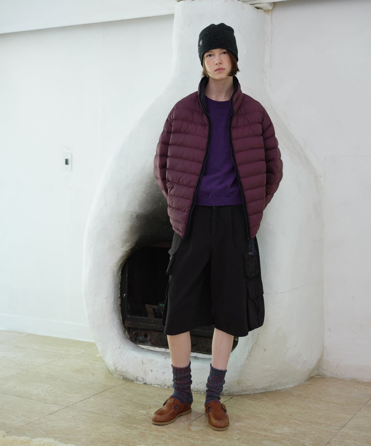 프리터(FRITUR) Cargo Rivet Shorts Black_F263PT16