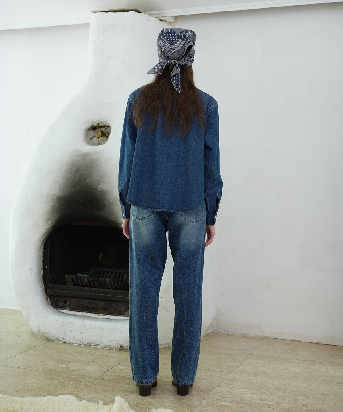 프리터(FRITUR) Boho-Side Embroidered Denim Blue_F263DE04