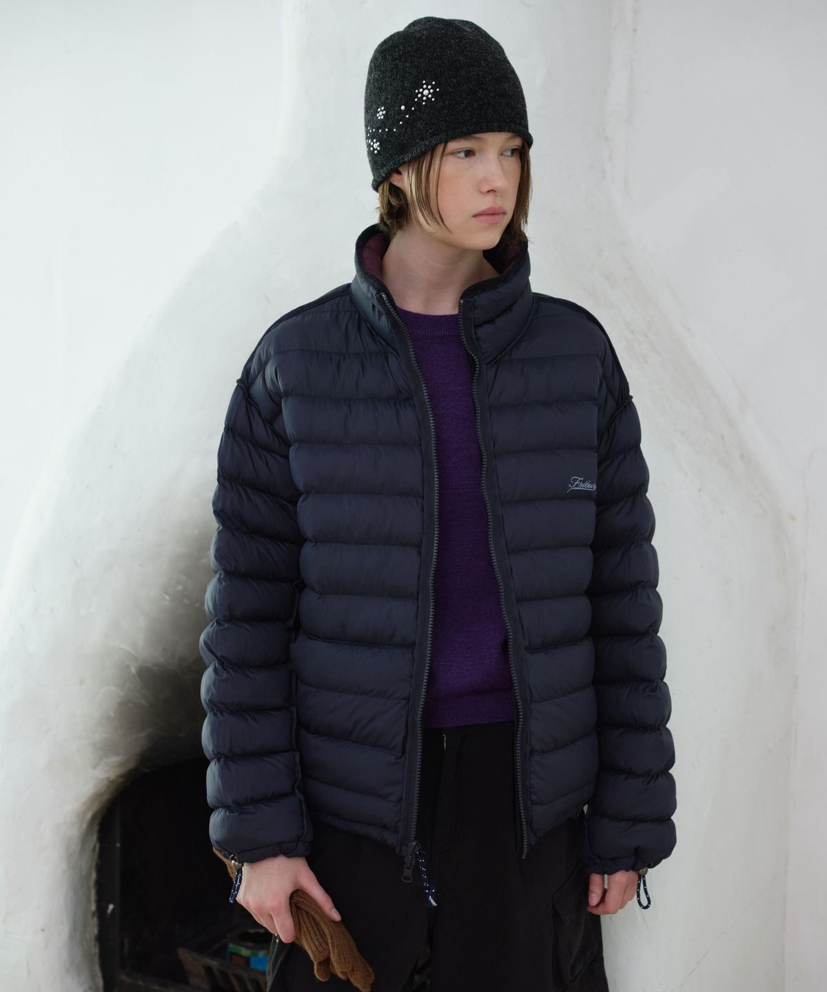 프리터(FRITUR) Western Stud Beanie Charcoal_F263HT14