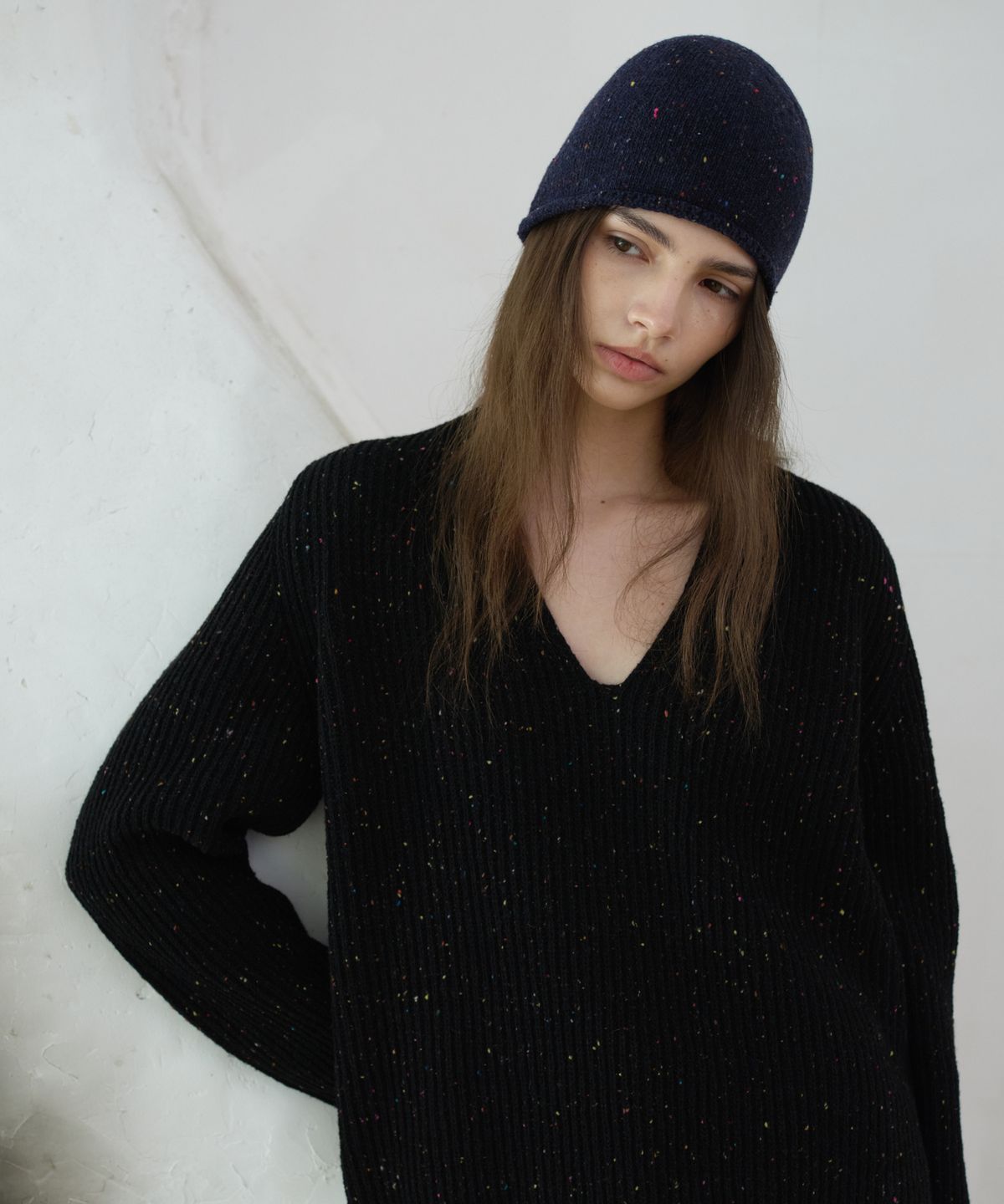 프리터(FRITUR) Chine Rollup Beanie Navy_F263HT11