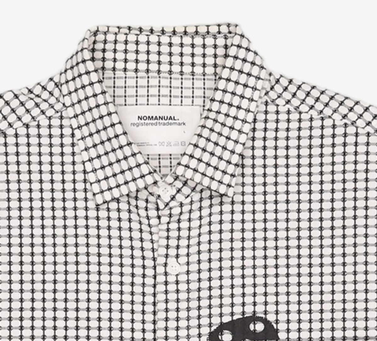 노매뉴얼(NOMANUAL) SQUARE WORLD SHIRT - WHITE L