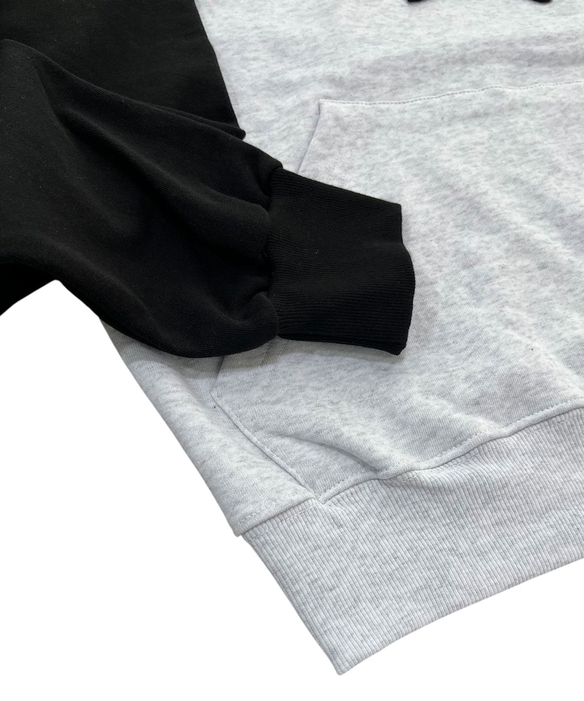 스케이터락(SK8ER ROCK) Star Patchwork Hoodie (white melange*black)
