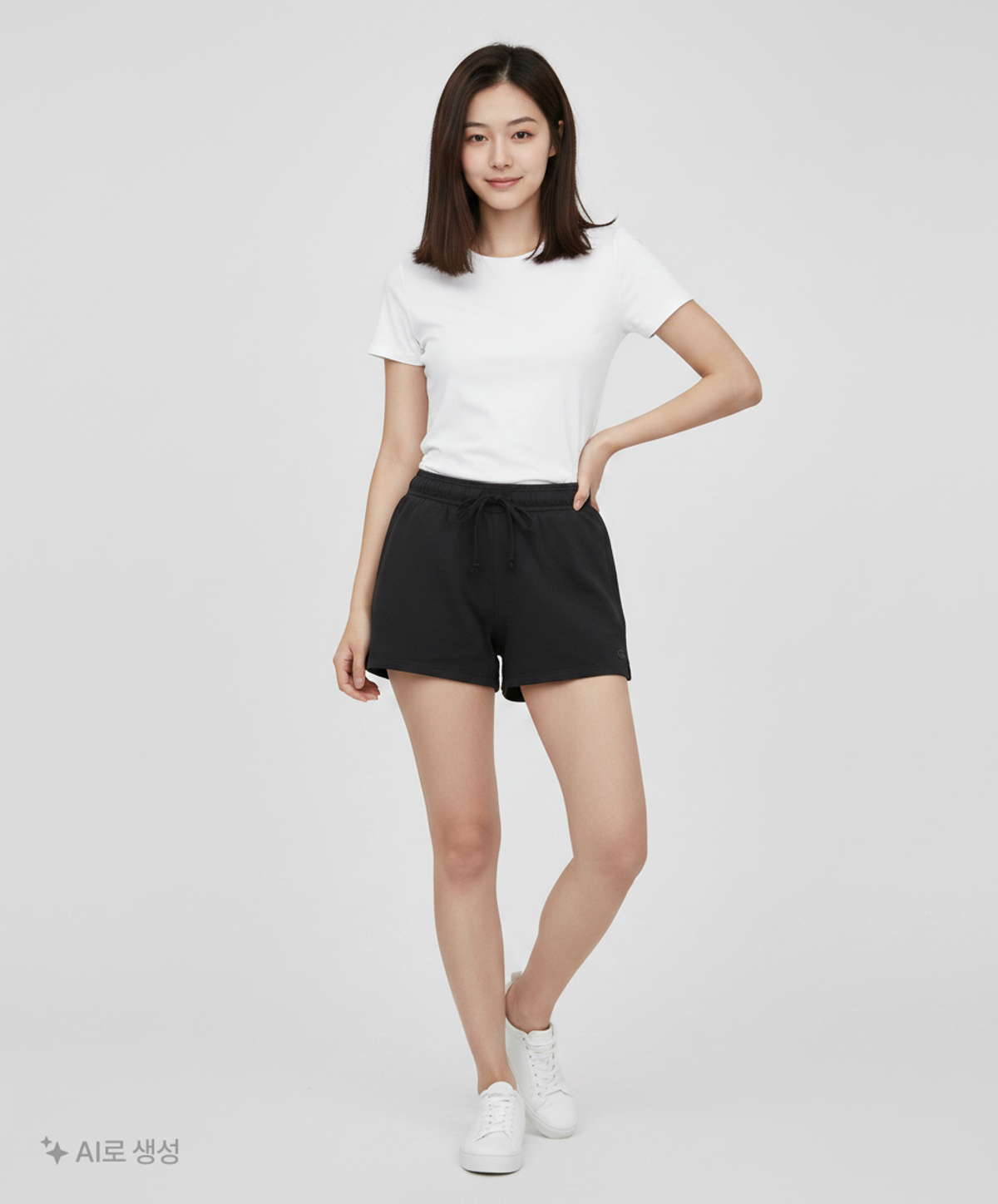 챔피온(CHAMPION) [US] 여성 5부 코튼 저지 팬츠 (BLACK) CKPA2E066BK M