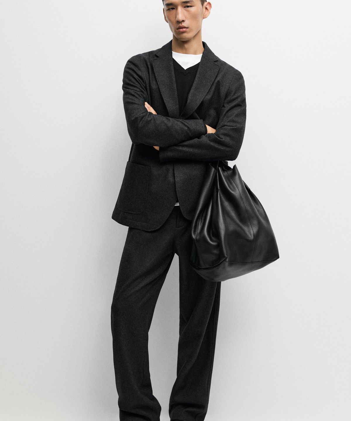 마시모두띠(MASSIMO DUTTI) 100% 울 토탈 룩 팬츠