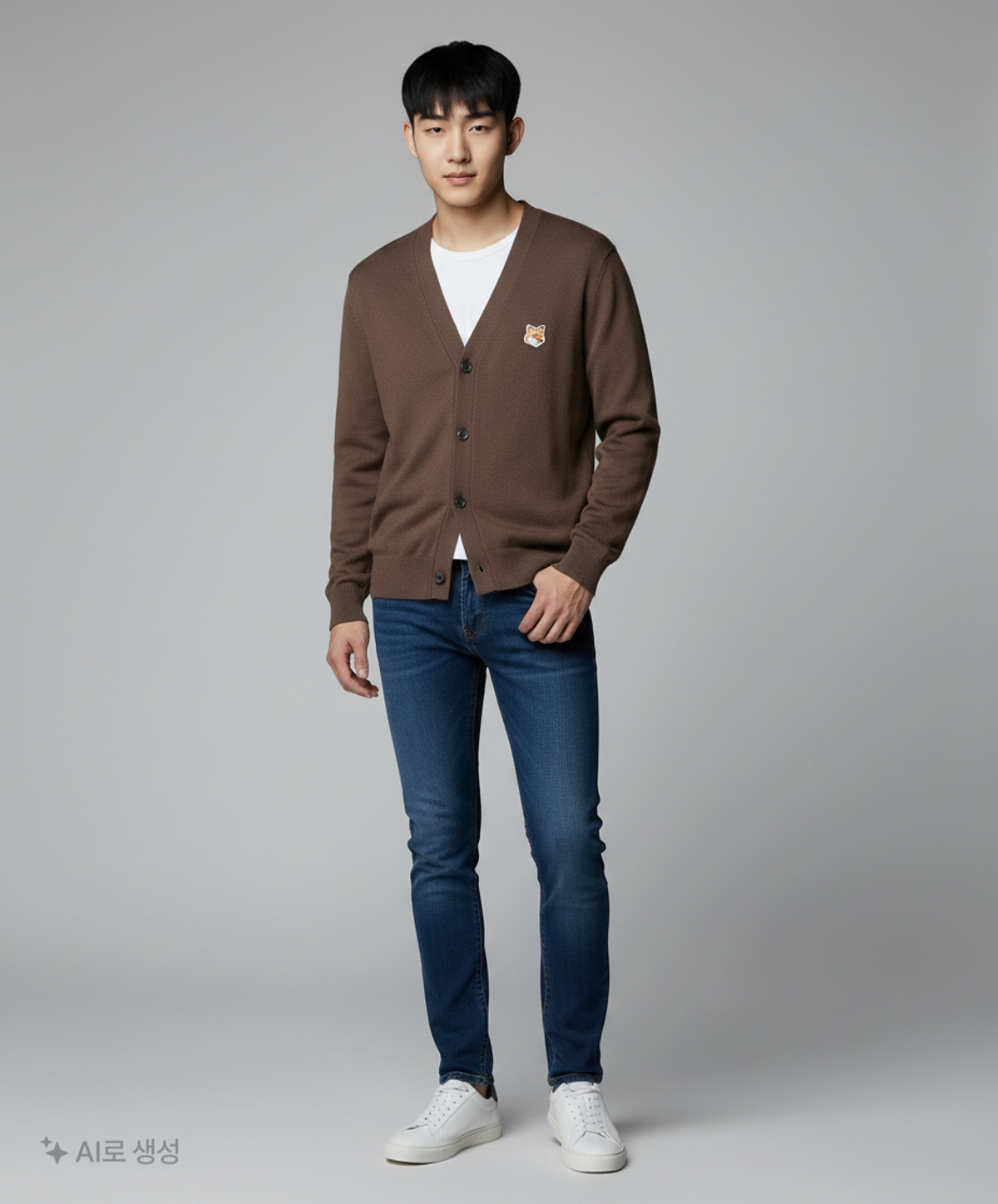 메종 키츠네(MAISON KITSUNE) 폭스헤드 여성 울 가디건 XS