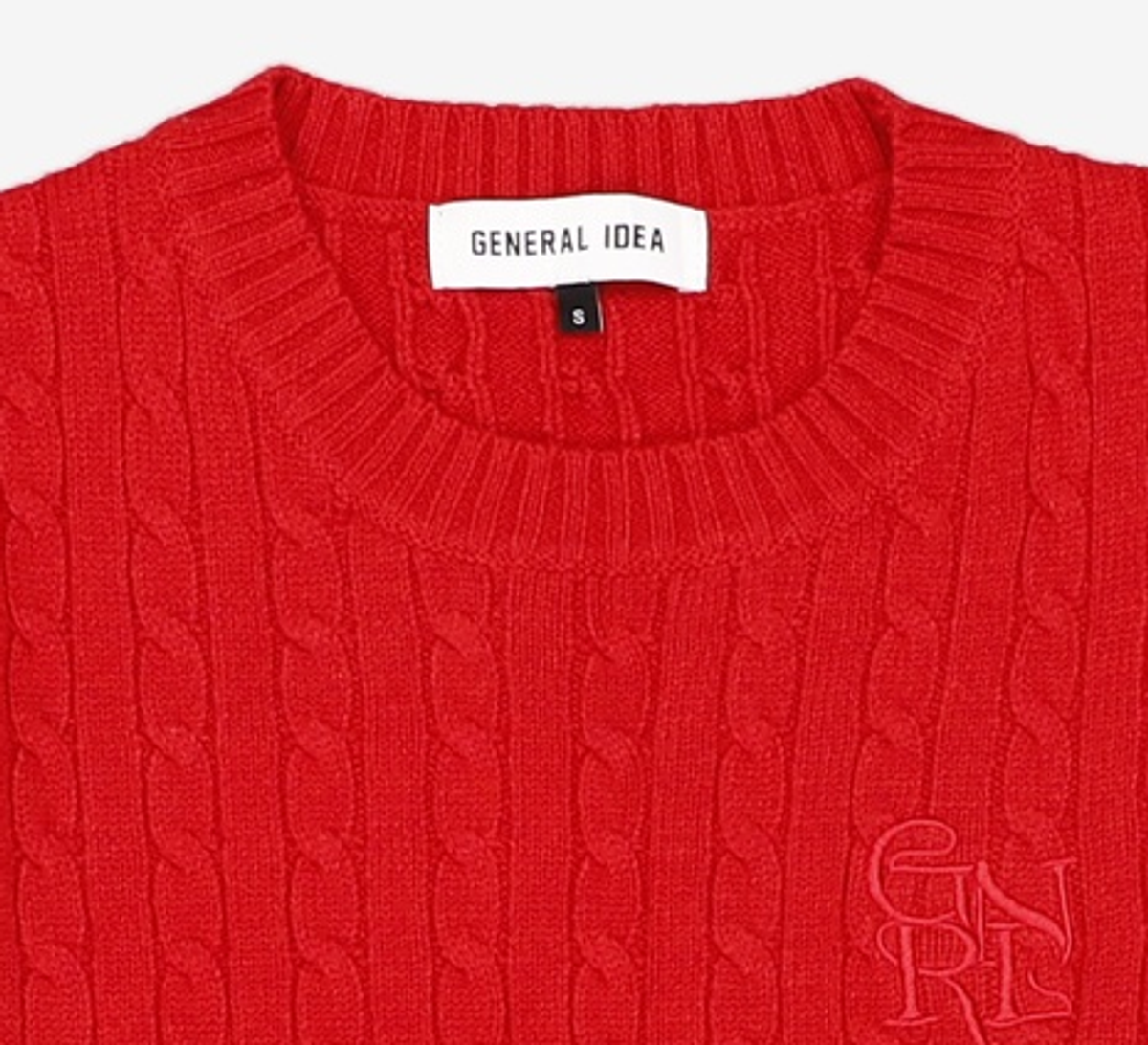 제너럴 아이디어(GENERAL IDEA) GNRL 케이블 풀오버 [RED] / WBC3L05502 S