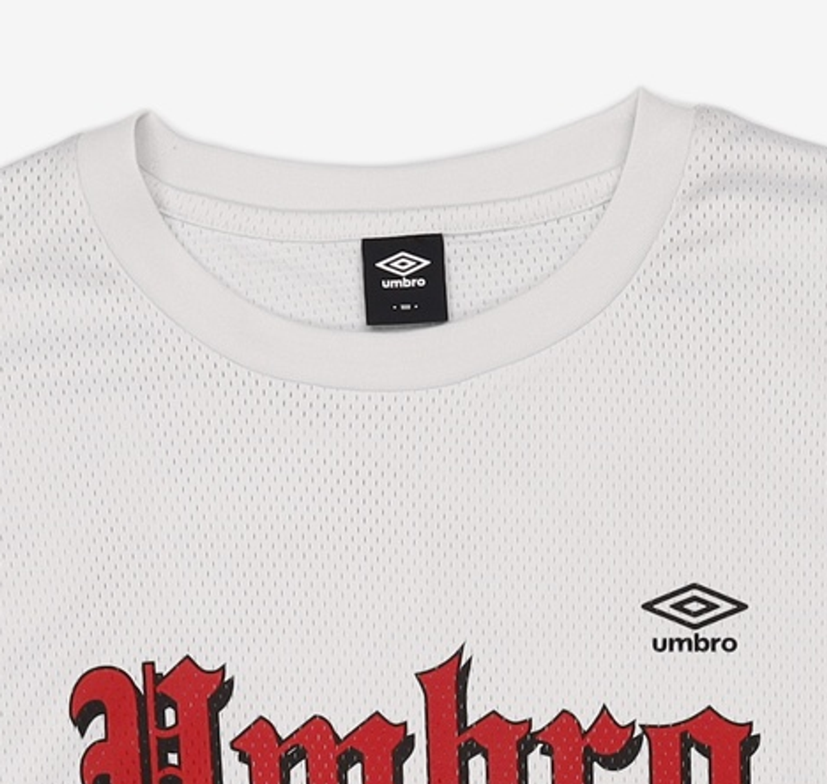 엄브로(UMBRO) 스포티 레터링 메쉬 반팔티셔츠 라이트 그레이(UQ321CRS72) 100
