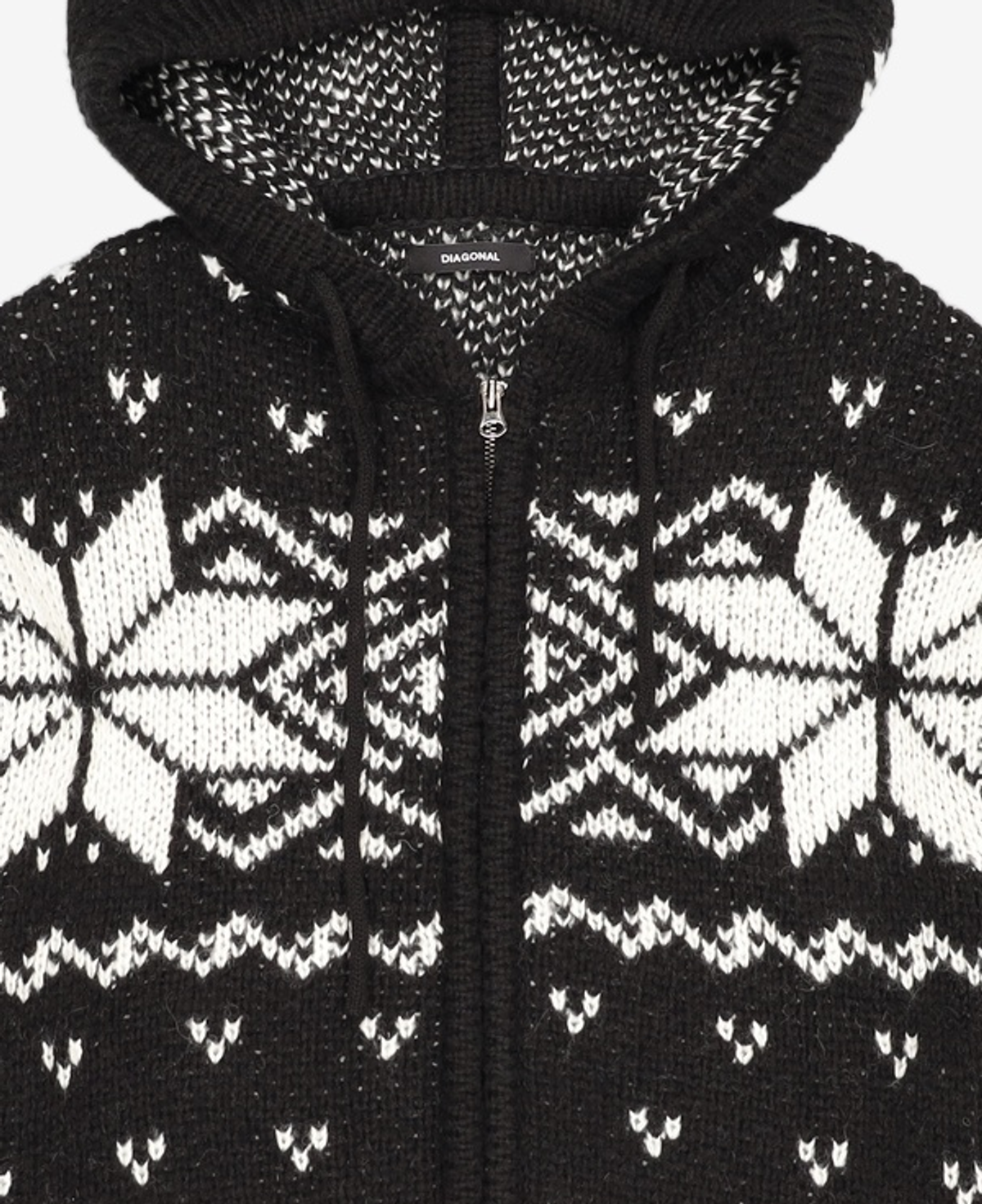 다이애그널(DIAGONAL) NORDIC HOODIE ZIP UP (black) 2XL