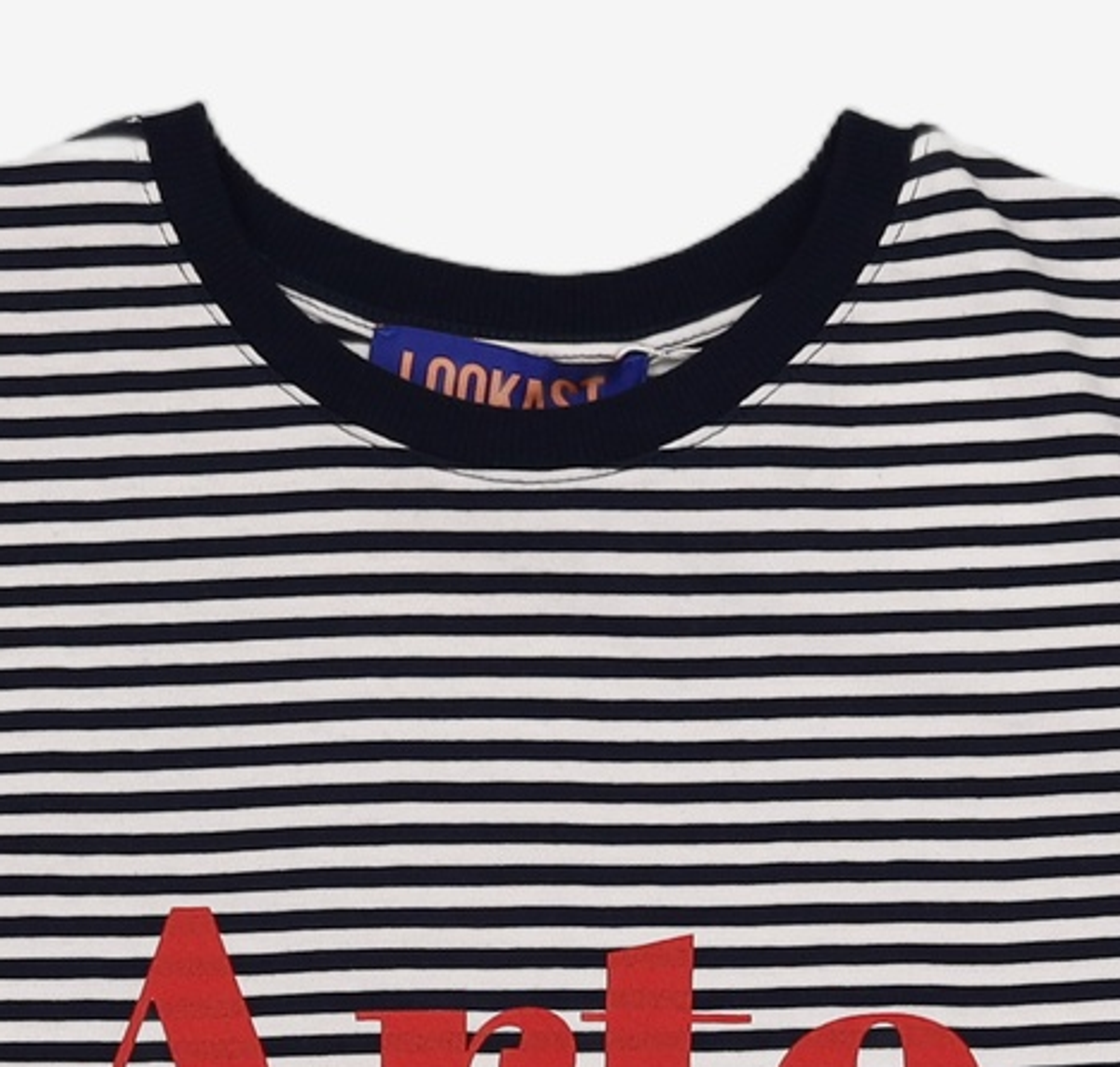 룩캐스트(LOOKAST) NAVY STRIPE ARTE LOGO TSHIRT FREE
