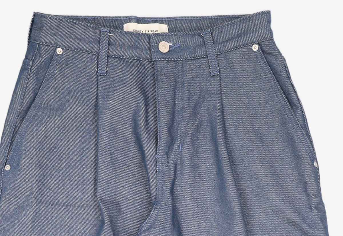 86로드(86ROAD) REAL WIDE ONE TUCK DENIM GREEN BLUE / WIDE 28