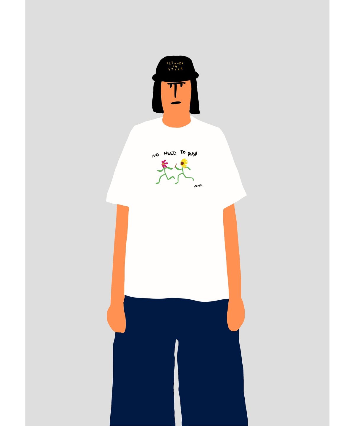준시오(JUNSIO) WHITE BATON TOUCH T-SHIRT