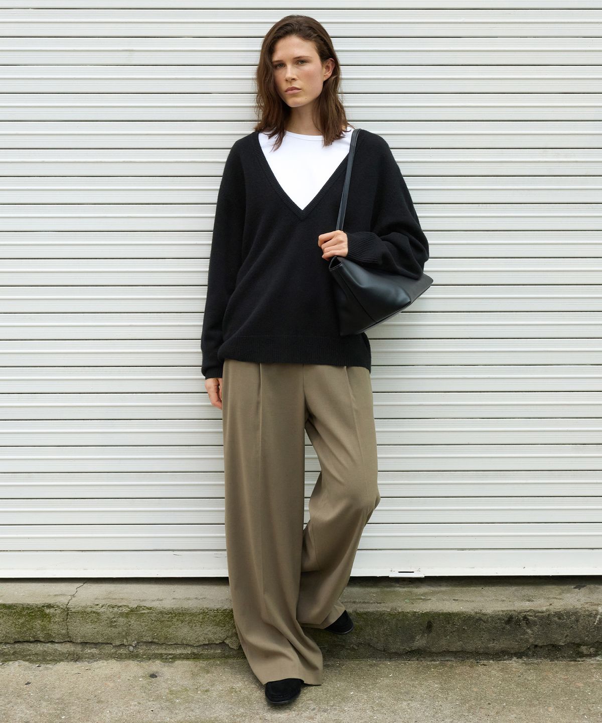 르바(LEVAR) Whenever Wide Slacks - Olive Beige