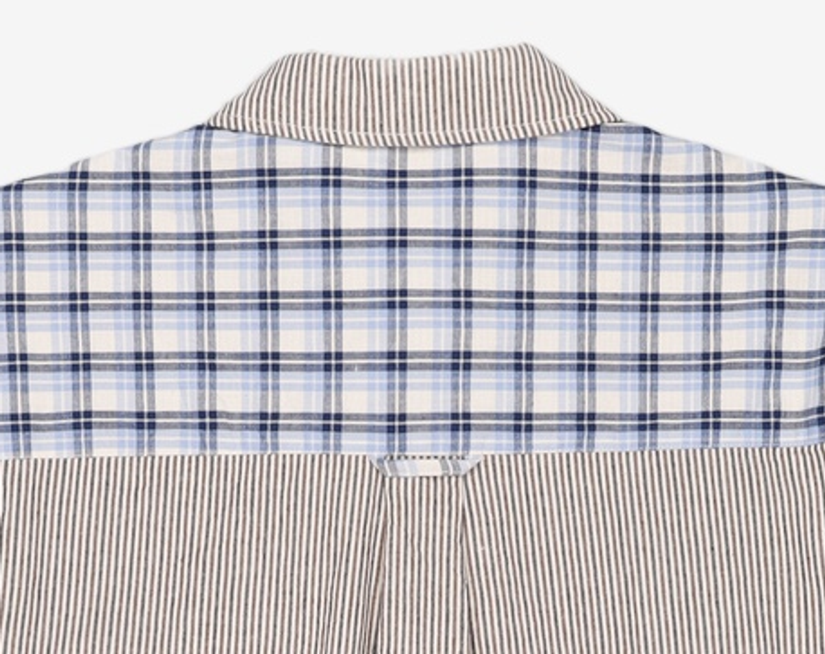 예일(YALE) OVER FIT CRAZY PATTERN SHIRT BLUE L