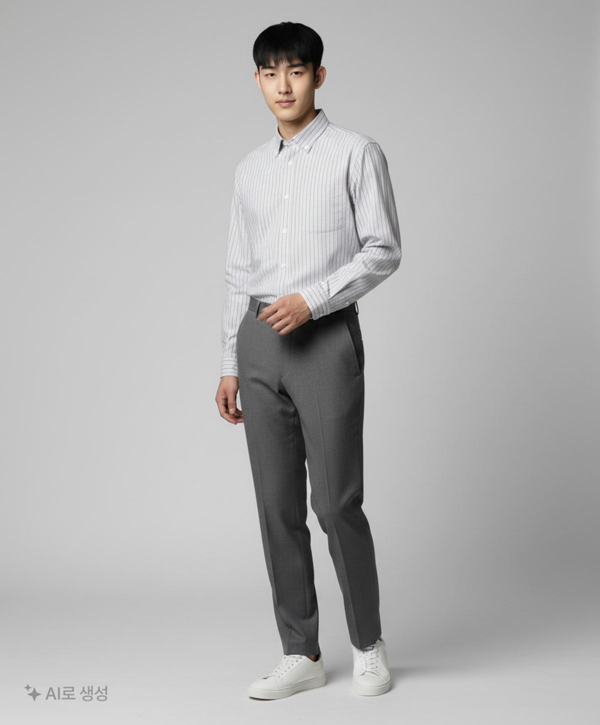 어반디타입(URBANDTYPE) 멀티 스트라이프 오버핏 셔츠_블루 L