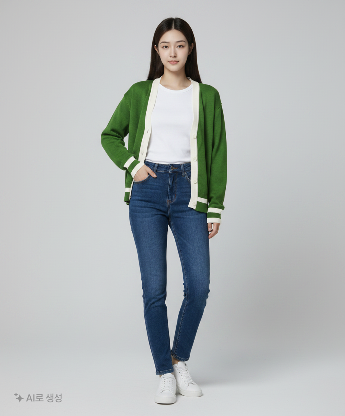 엽페(YUPPE) color cardigan_green FREE