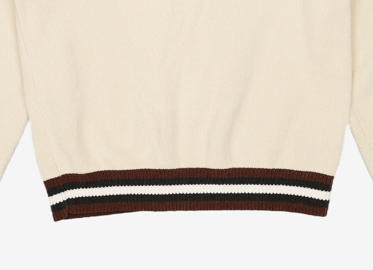 디스이즈네버댓(THISISNEVERTHAT) Striped Zip Cardigan Ivory S