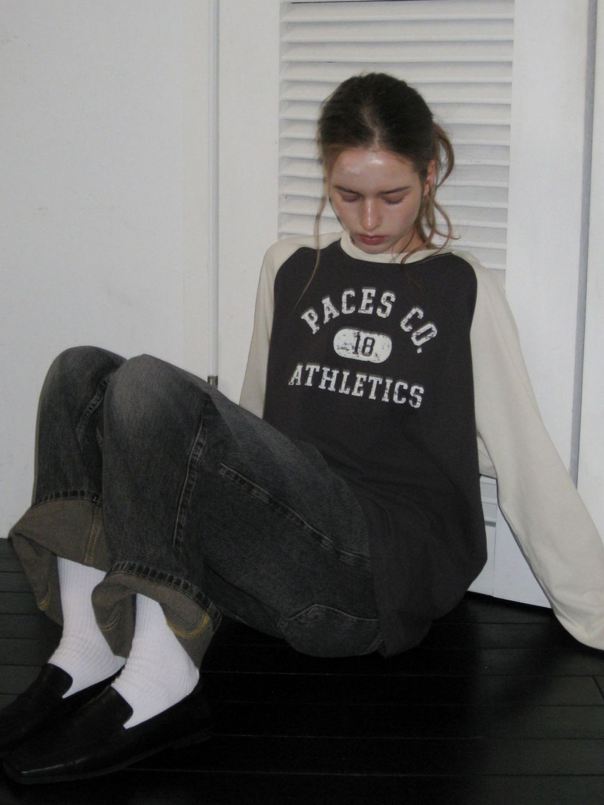 웨이브유니온(WAVE UNION) Athletics Raglan Longsleeve T-shirt Charcoal