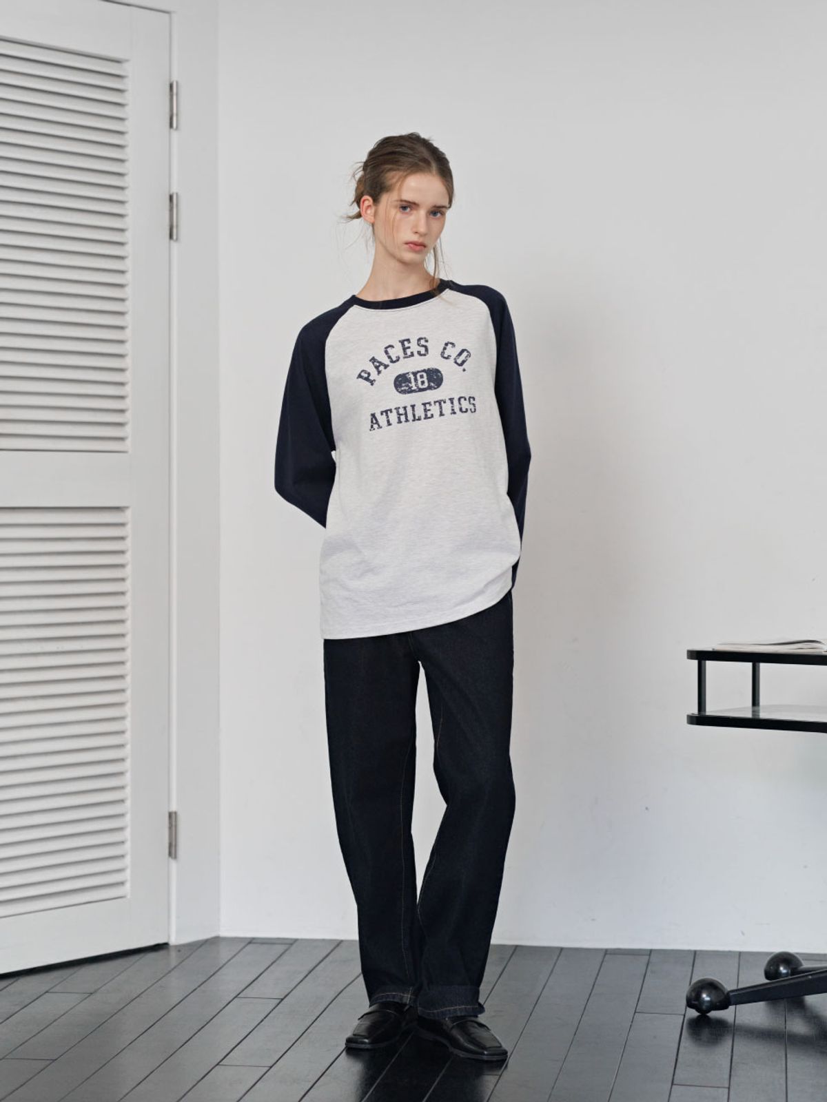웨이브유니온(WAVE UNION) Athletics Raglan Longsleeve T-shirt Heather gray