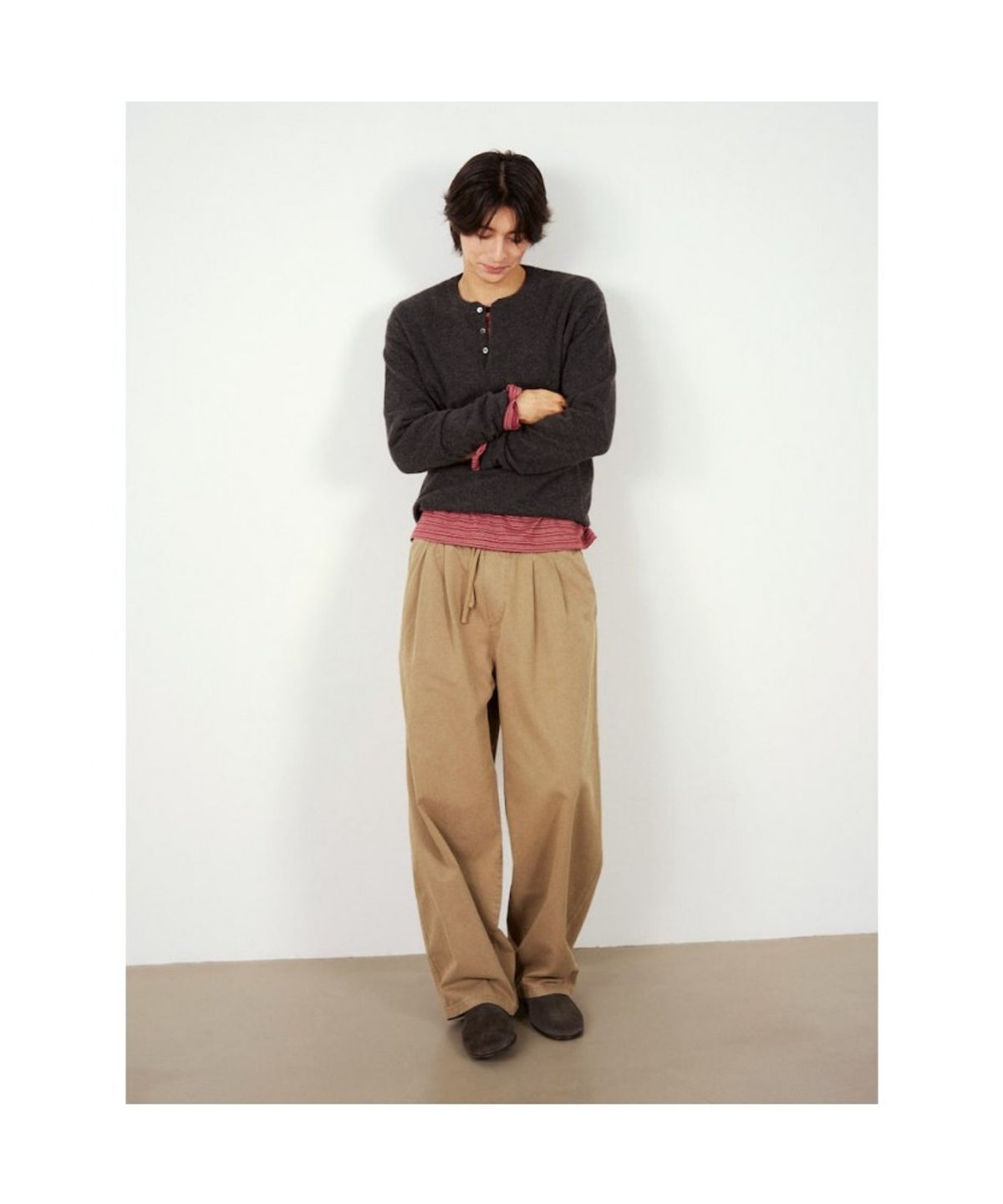 에잇세컨즈(8SECONDS) [올데이캐시미어] 캐시미어100 헨리넥 풀오버  애쉬
