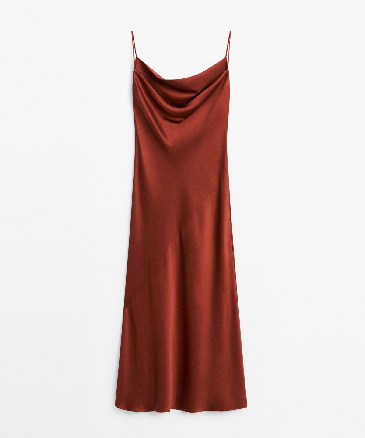 마시모두띠(MASSIMO DUTTI) 새틴 마감 플루이드 미디 원피스