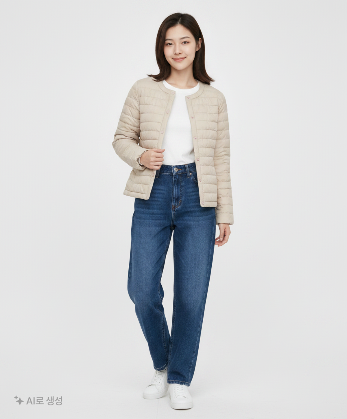 미쏘(MIXXO) 라운드넥 경량 패딩 MIWJPBV20B S