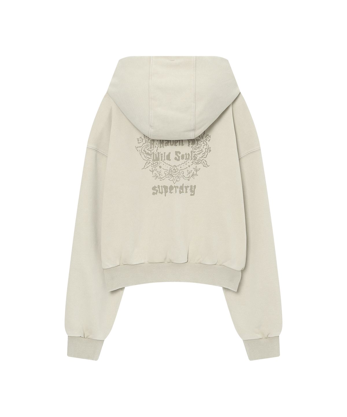 슈퍼드라이(SUPERDRY) 우먼스 워시드 후드집업 베이지 SDFMZAQ08BEG