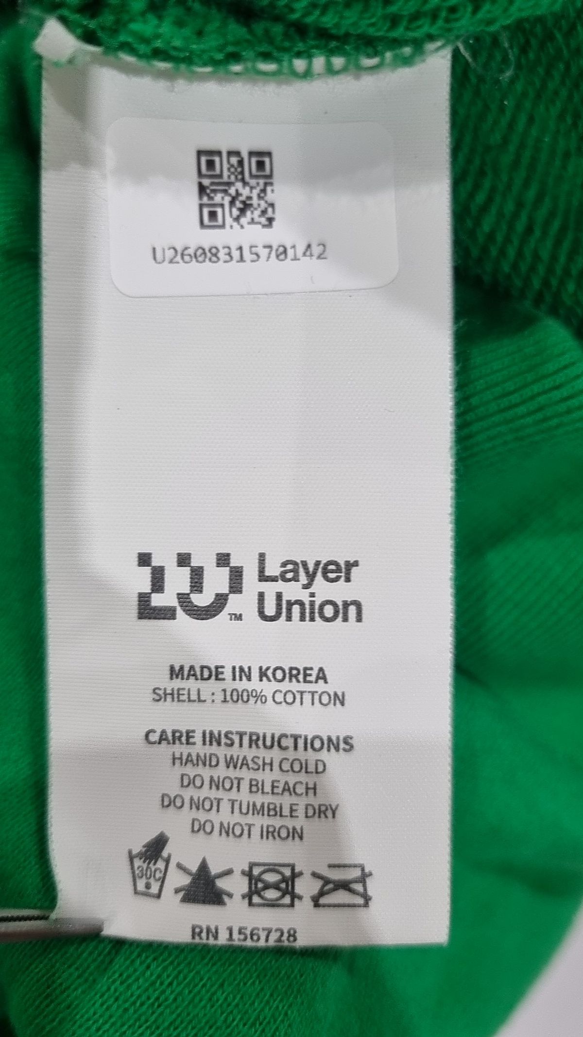 레이어 유니온(LAYER UNION) HEAVY COTTON OVER HOODIE GREEN M