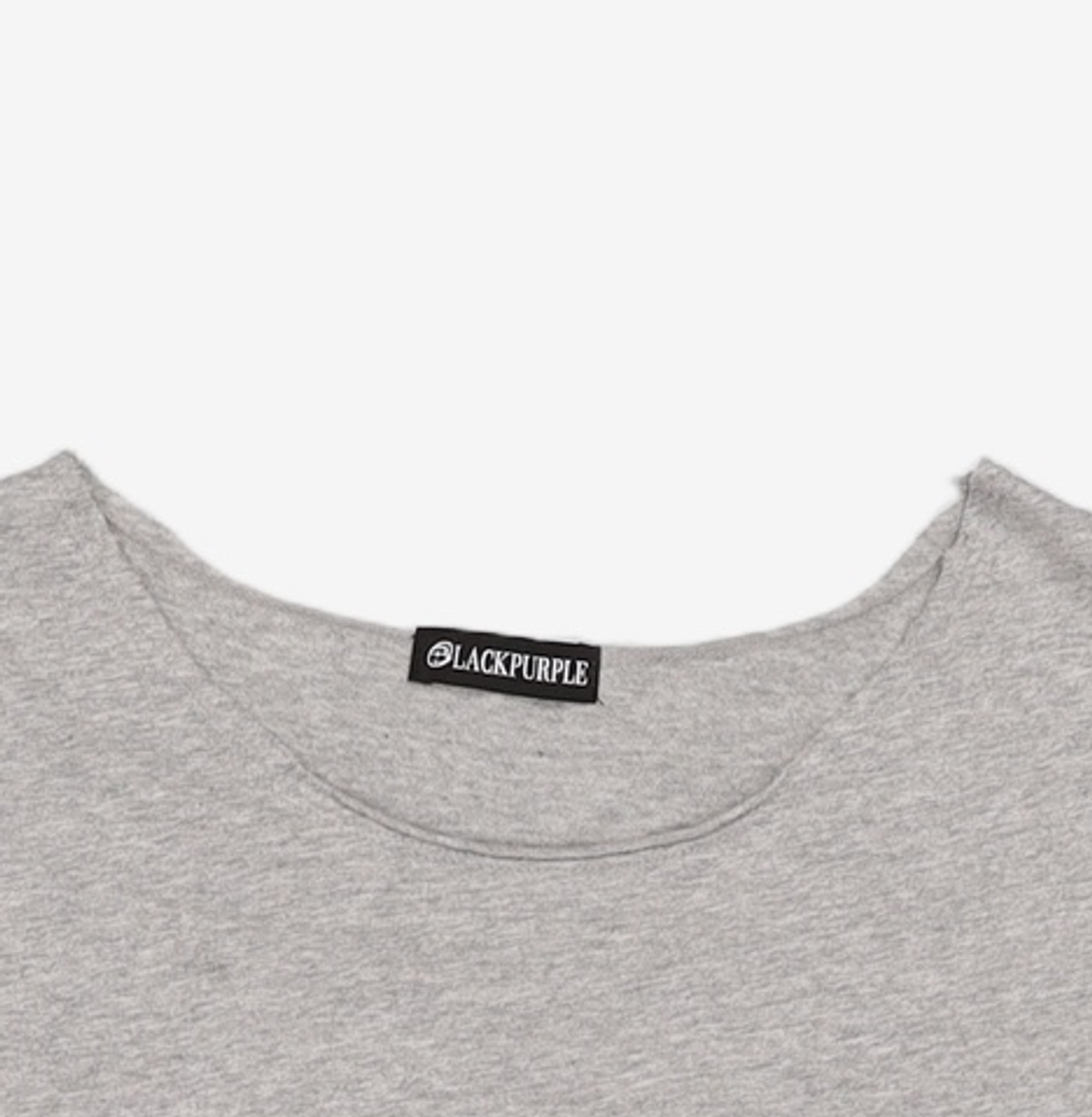 블랙 퍼플(BLACK PURPLE) 뮤즈 오프숄더 반팔티_멜란지 Muse Off-Shoulder Tee_Melange FREE