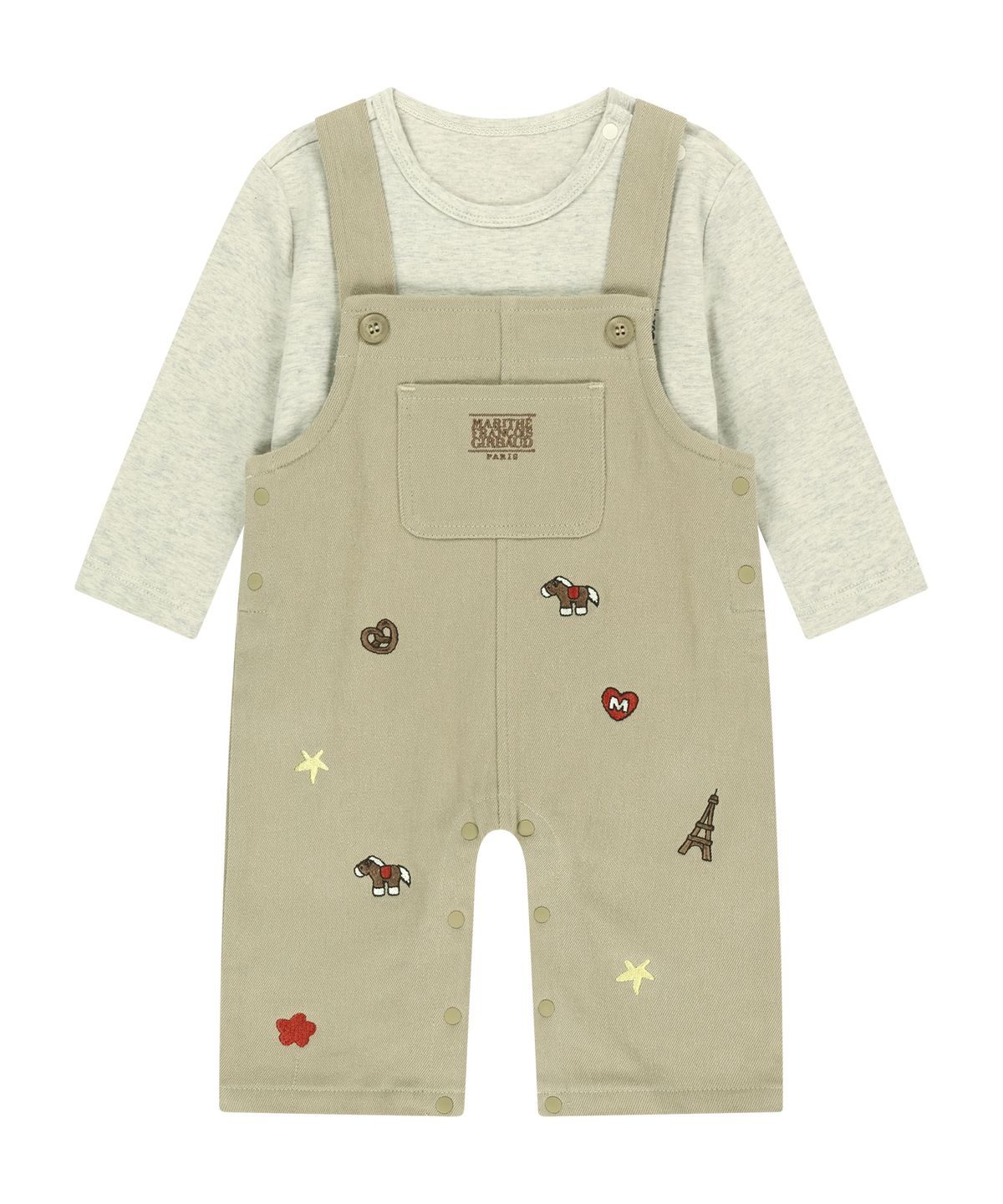 마리떼 키즈(MARITHÉ KIDS) BABY PONY OVERALL SET-UP beige