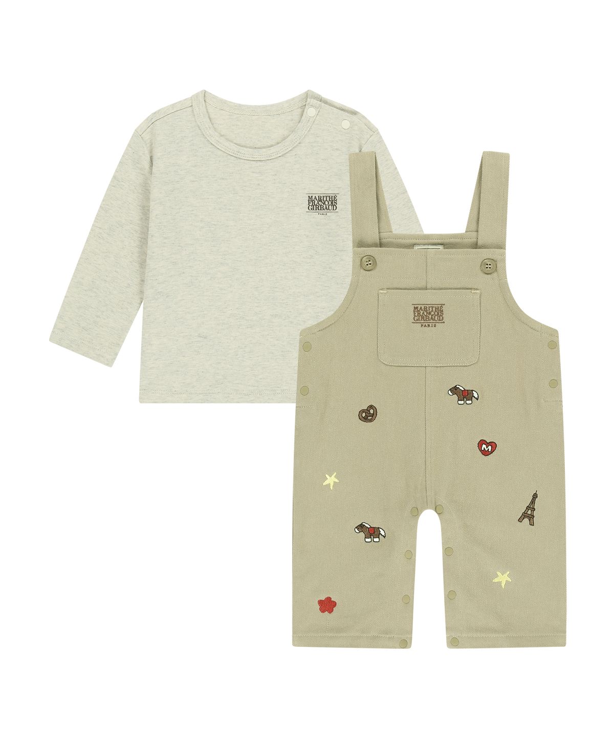 마리떼 키즈(MARITHÉ KIDS) BABY PONY OVERALL SET-UP beige