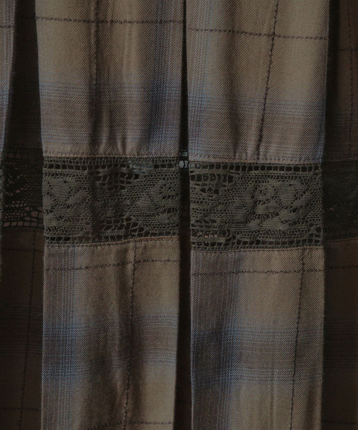 아우어노스텔지아(OURNOSTALGIA) Bonnie Check Pleated Skirt_Khaki(OB6SK17)