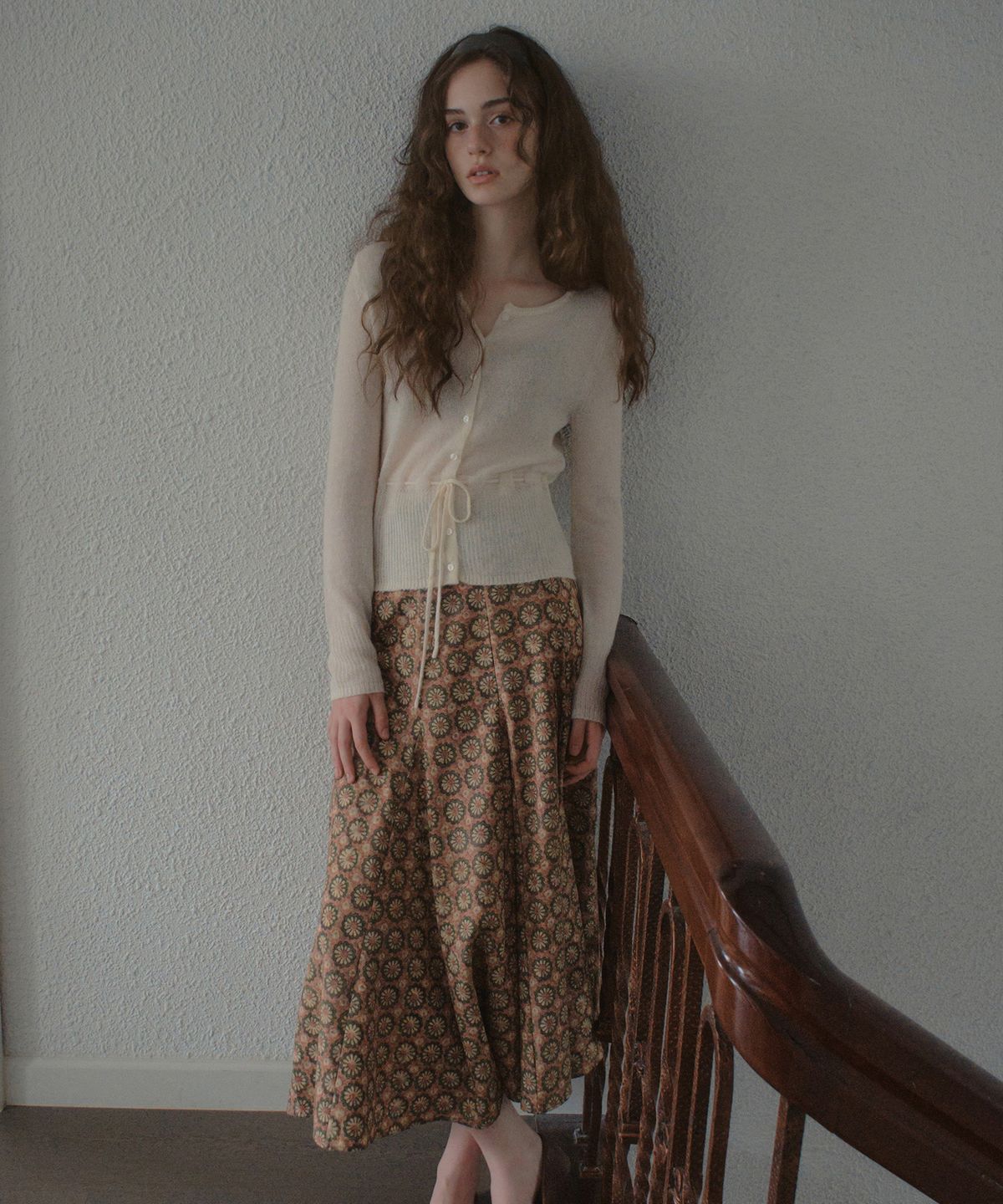 아우어노스텔지아(OURNOSTALGIA) Posy Swing Long Skirt_Orange(OB6SK15)