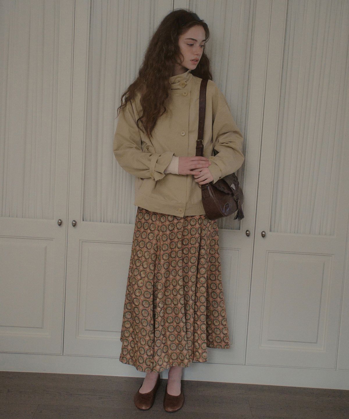 아우어노스텔지아(OURNOSTALGIA) Posy Swing Long Skirt_Orange(OB6SK15)