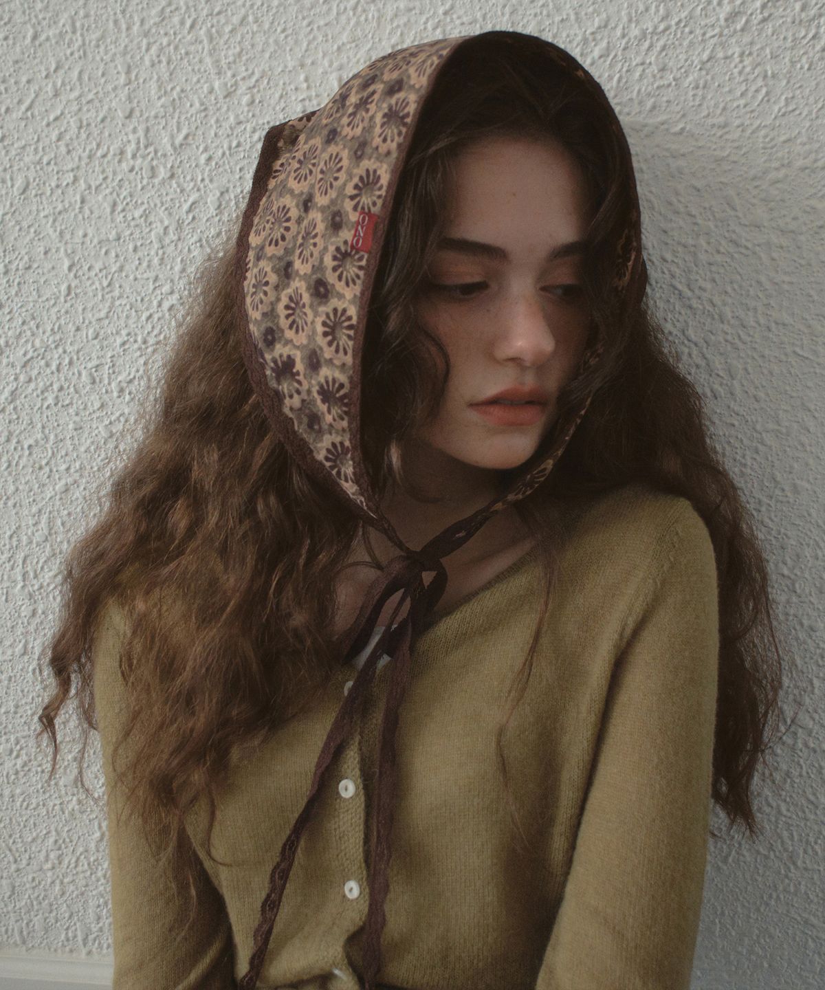 아우어노스텔지아(OURNOSTALGIA) Posy Lace Kerchief_Brown(OB6AC10)