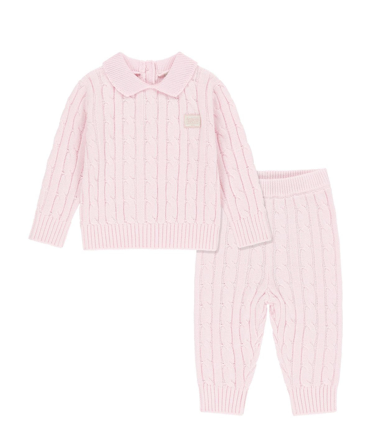 마리떼 키즈(MARITHÉ KIDS) BABY CABLE KNIT SET-UP pink
