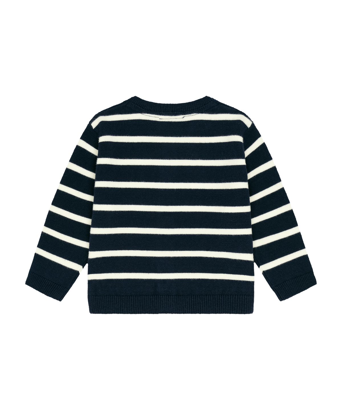 마리떼 키즈(MARITHÉ KIDS) BABY CLASSIC LOGO STRIPE KNIT CARDIGAN navy