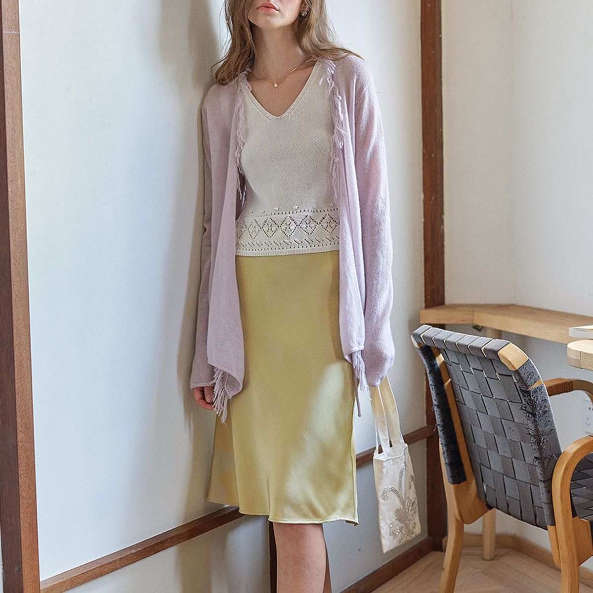 심플레트로(SIMPLE RETRO) SR_French satin mermaid skirt_2color