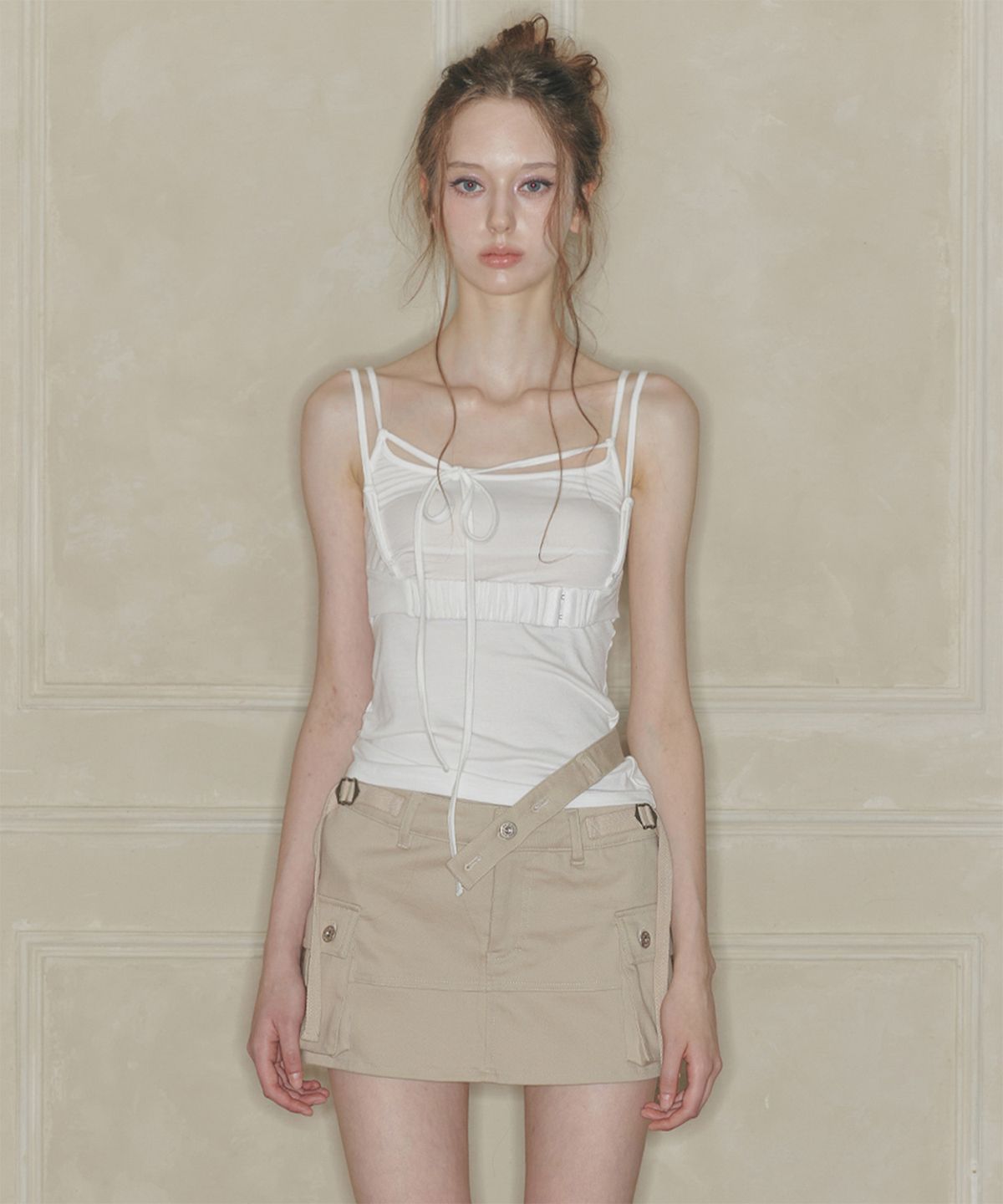 페인오어플레져(PAINORPLEASURE) CORSET PANEL TOP white