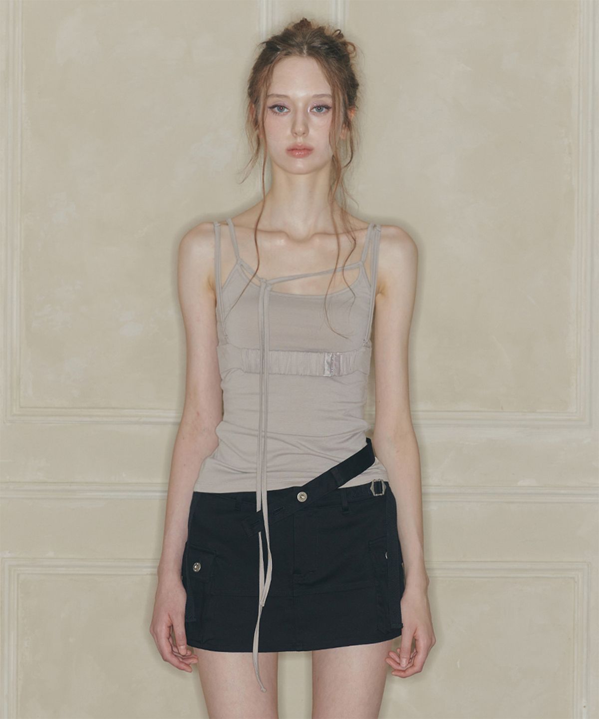 페인오어플레져(PAINORPLEASURE) CORSET PANEL TOP grey