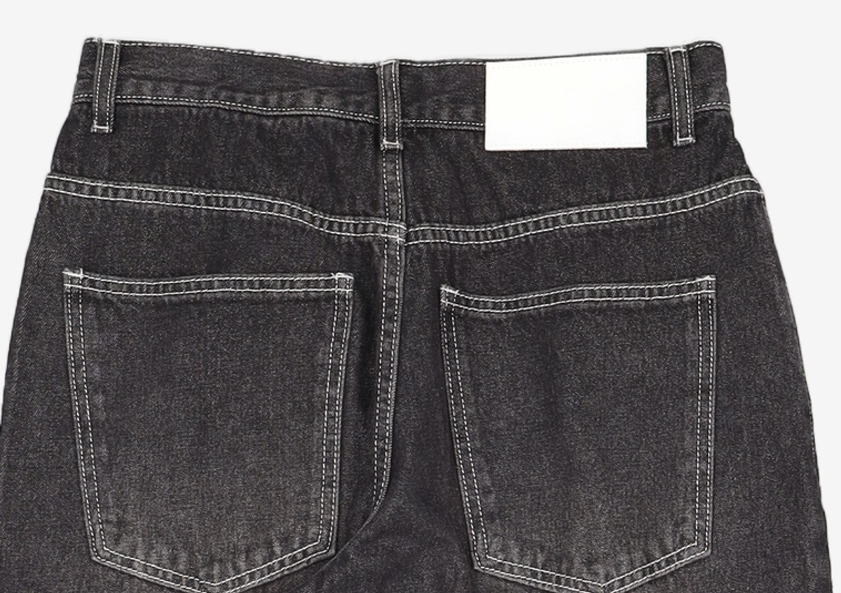 데케트(DECET) Deep Pleats Wide Jeans DCPT030Black 26